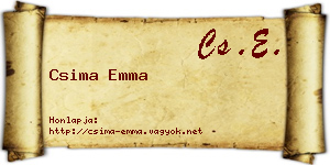 Csima Emma névjegykártya